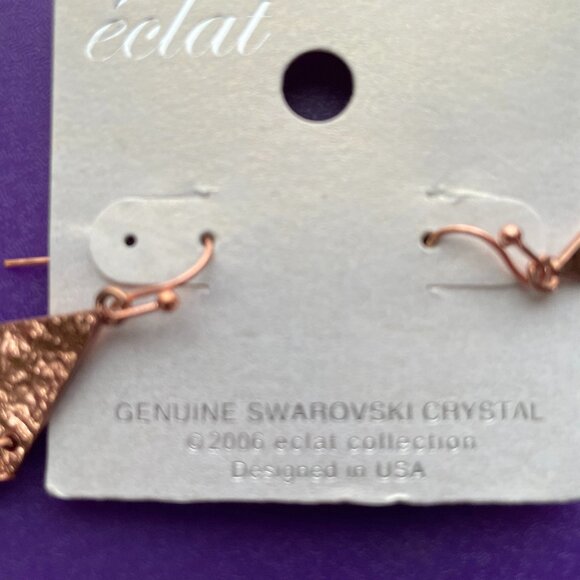 Eclat Copper Toned earrings with Swarovski Crystals - Picture 2 of 3